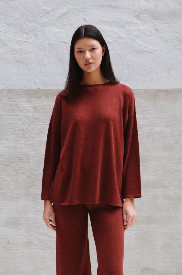 Fine Knit Set - Maroon - Image 4