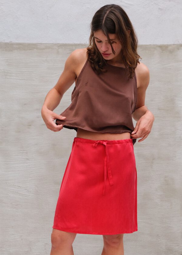 Drawstring Skirt - Poppy
