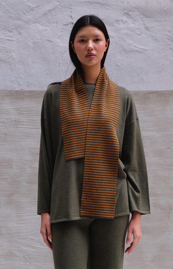 Striped Scarf - Forest/ Bronze - Image 2