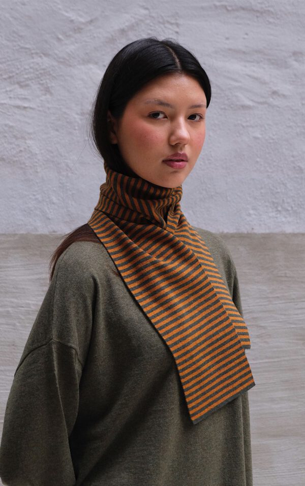 Striped Scarf - Forest/ Bronze - Image 4