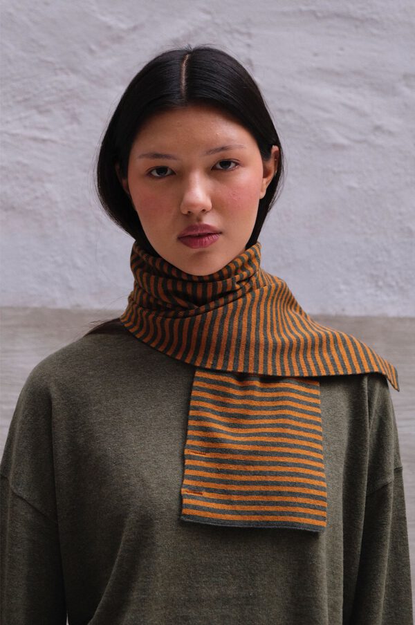 Striped Scarf - Forest/ Bronze - Image 3