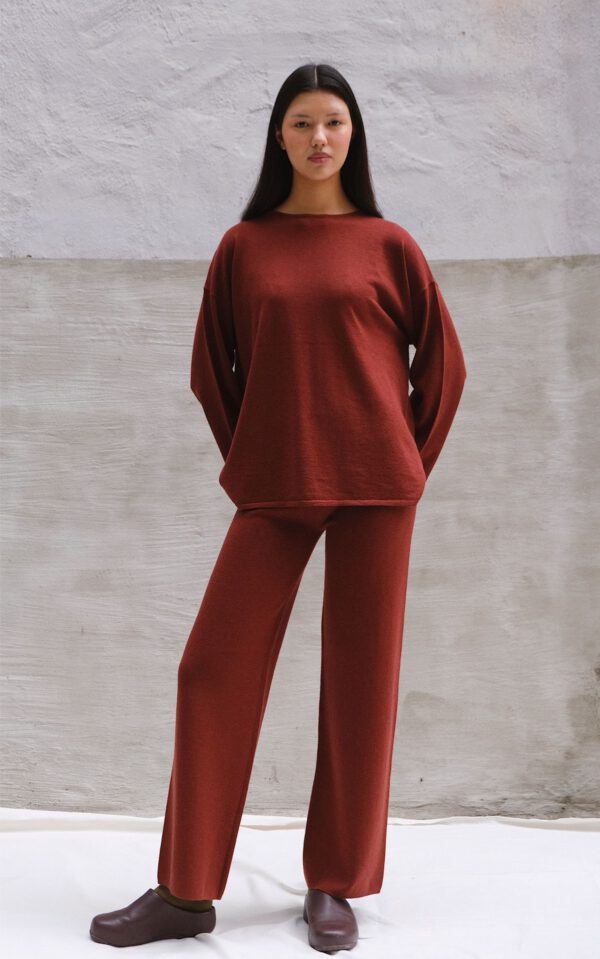 Fine Knit Set - Maroon - Image 3