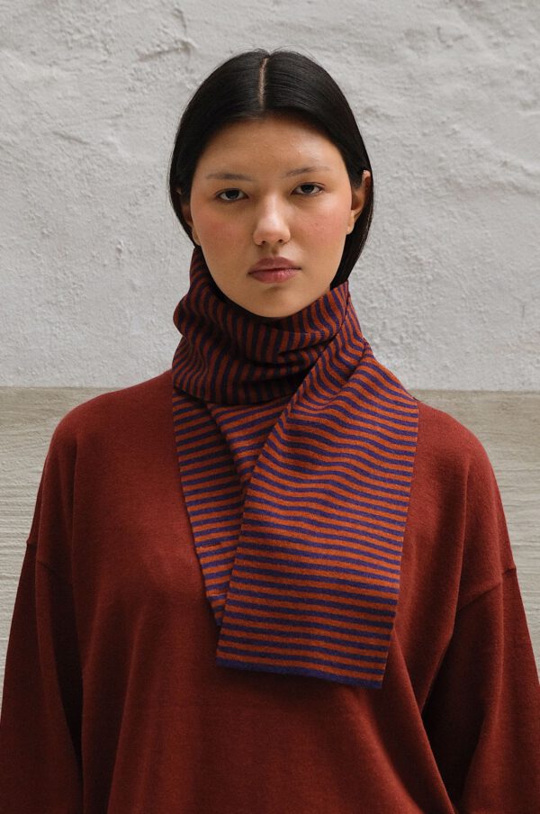 Striped Scarf - Plum/ Auburn - Image 3