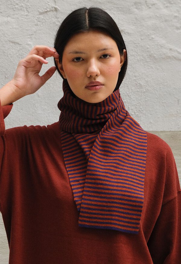 Striped Scarf - Plum/ Auburn - Image 2