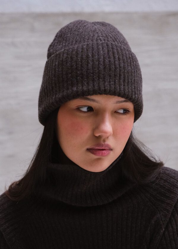 Merino Rib Hat - Coffee