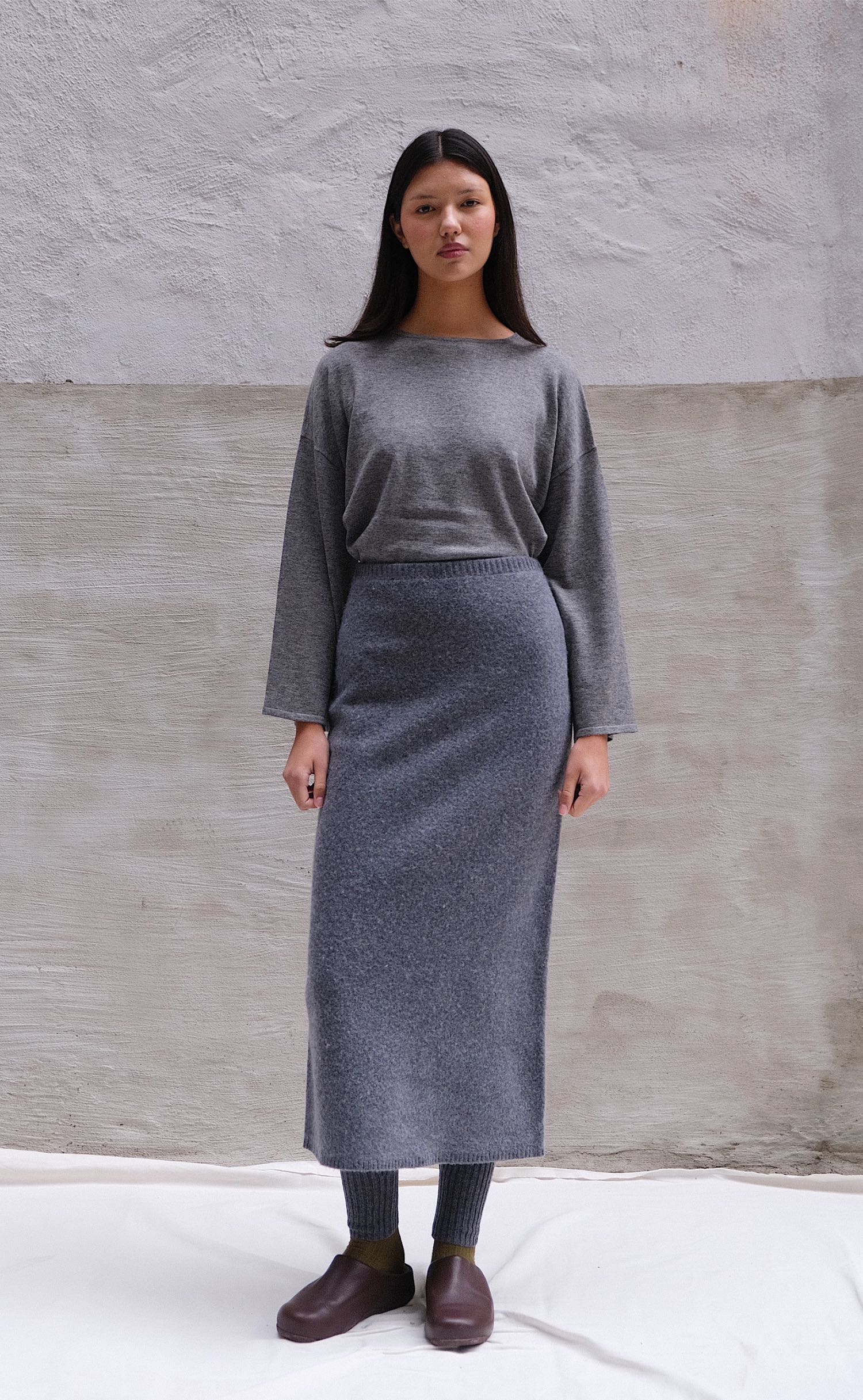 wool_skirt Boiled Wool Skirt – Charcoal