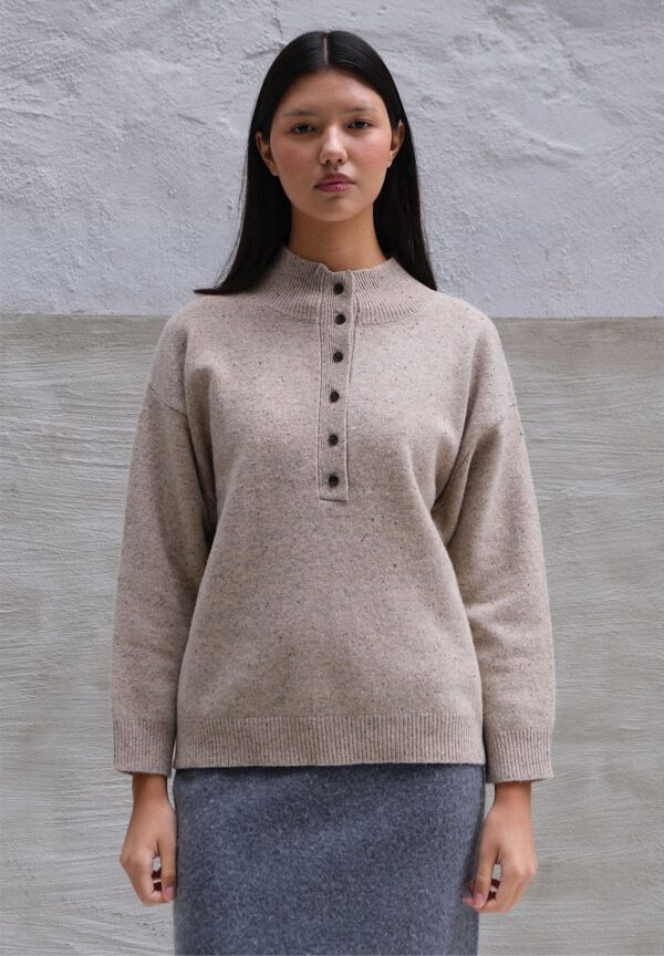 Button Funnel Neck - Sand