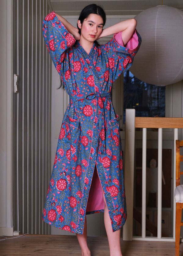 Kimono Robe - Poppy Blue