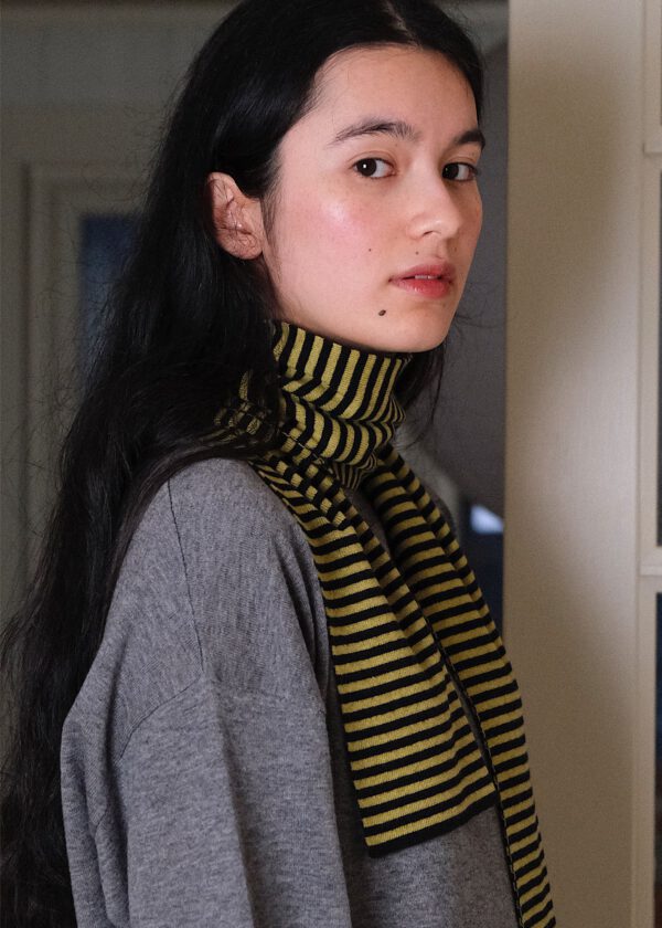 Striped Scarf - Lime/ Black