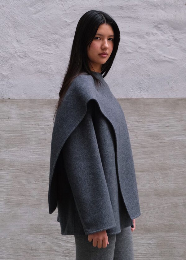 Wool Shawl Jacket - Ash