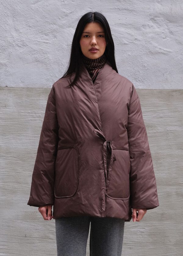 Kimono Down Jacket - Soft Brown