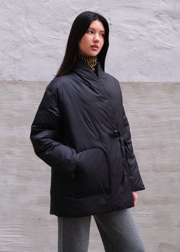 Kimono Down Jacket - Soft Black