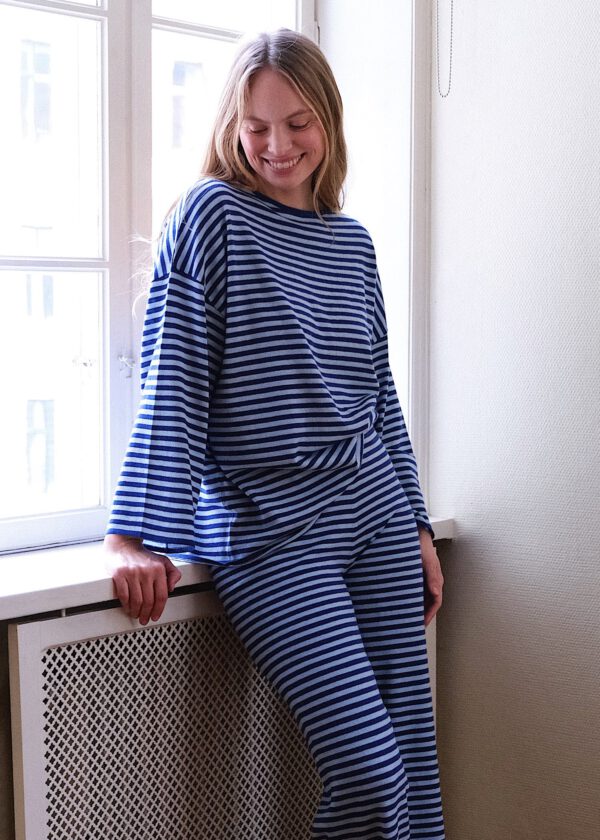 Striped Fine Knit Set - Sky/ Blue