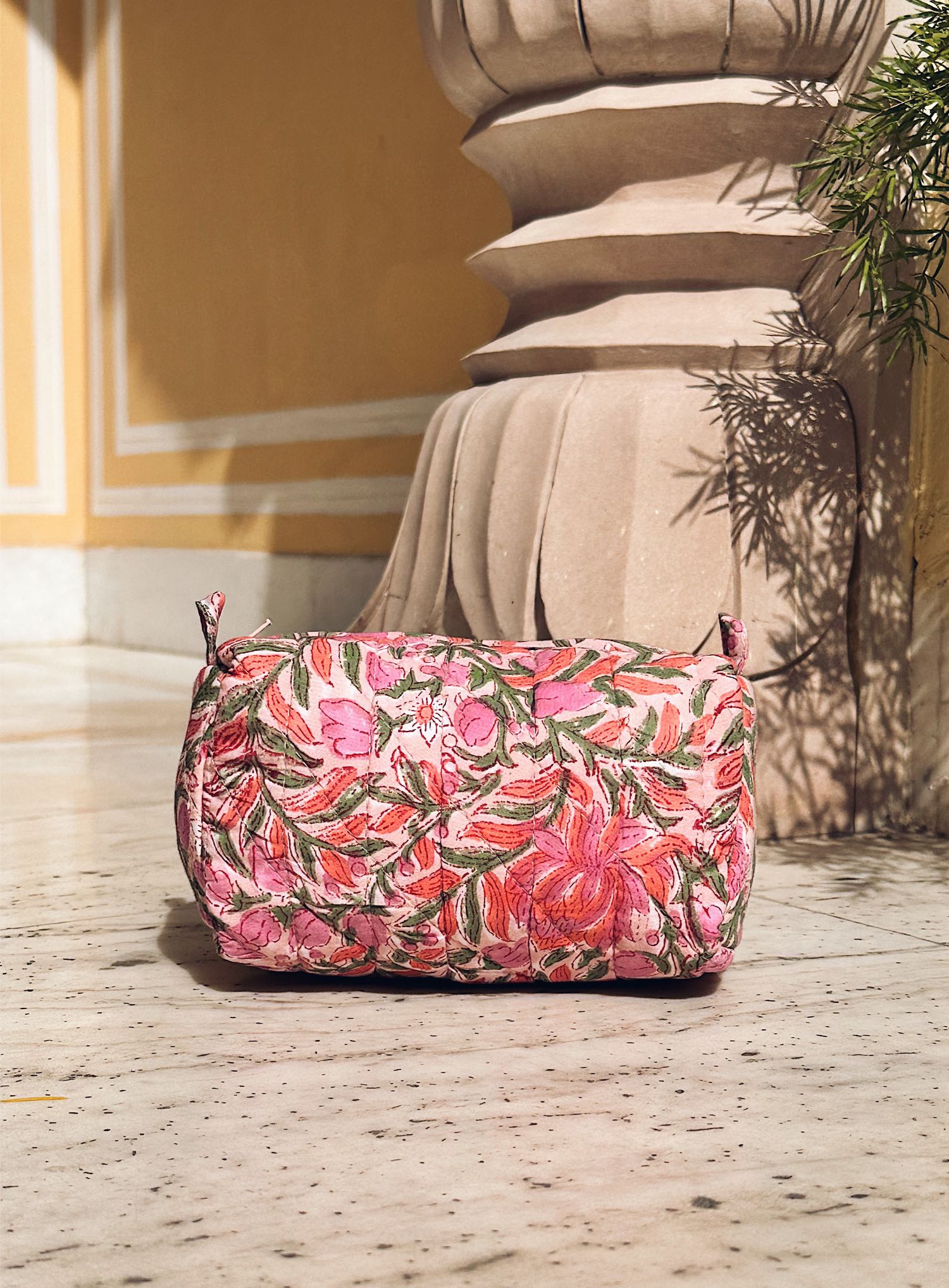 cosmetic_bag Quilted Cosmetic Bag – Pink Petal
