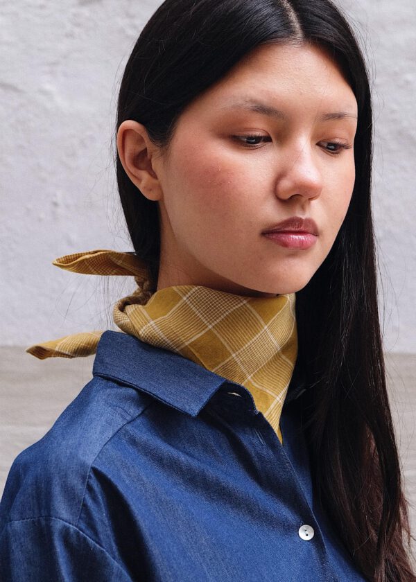 Handkerchief - Mustard Grid