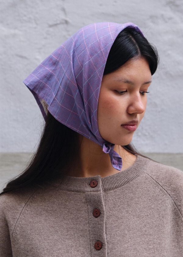 Handkerchief - Purple Grid