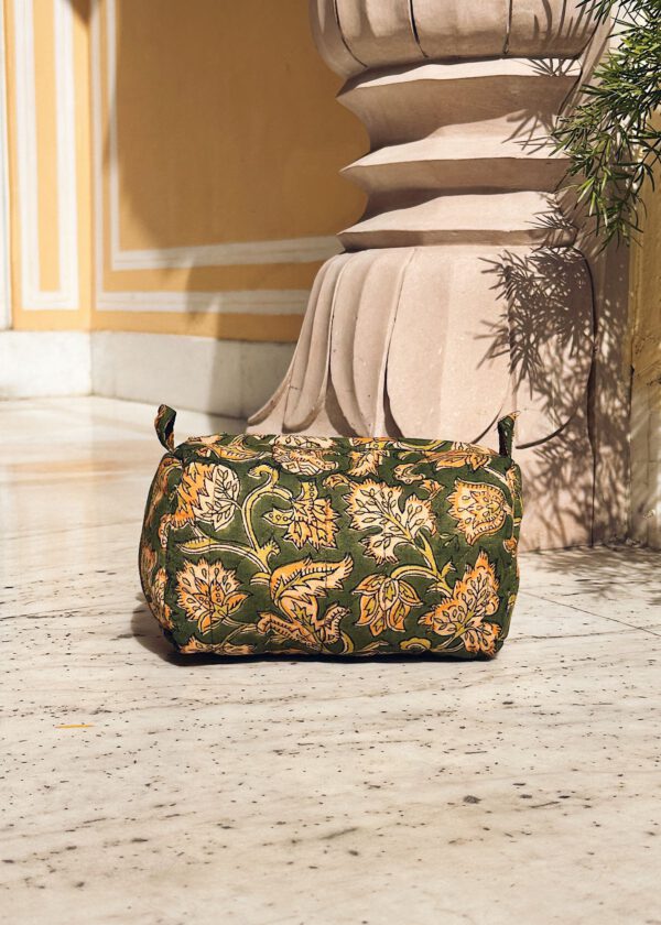 Quilted Cosmetic Bag - Wild Moss