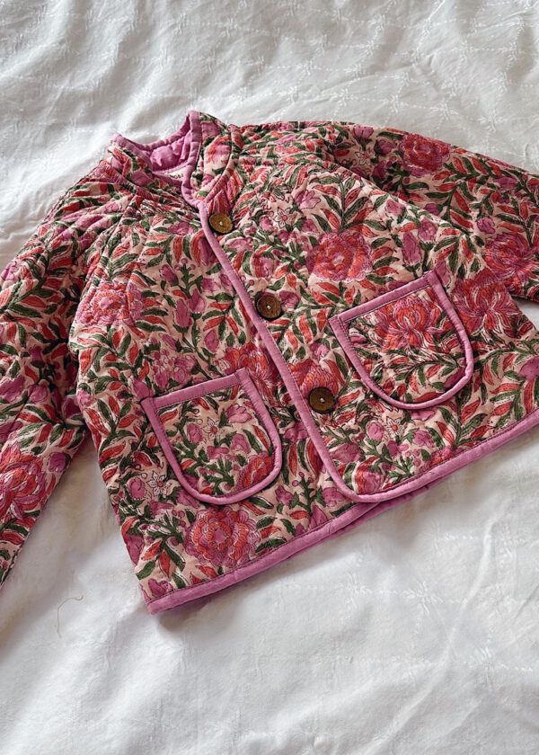Kids Quilted Jacket - Pink Petal