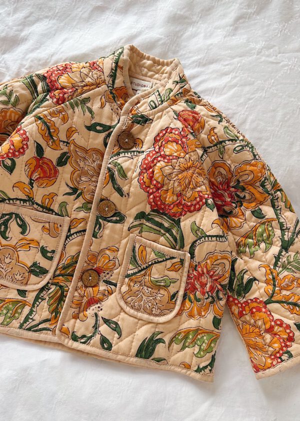 Kids Quilted Jacket - Floral Blush