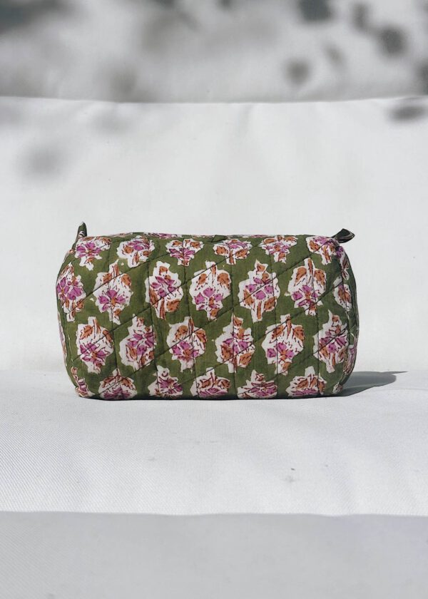 Quilted Cosmetic Bag - Purple Moss