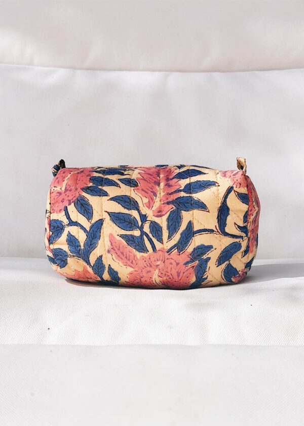Quilted Cosmetic Bag - Floral Blush