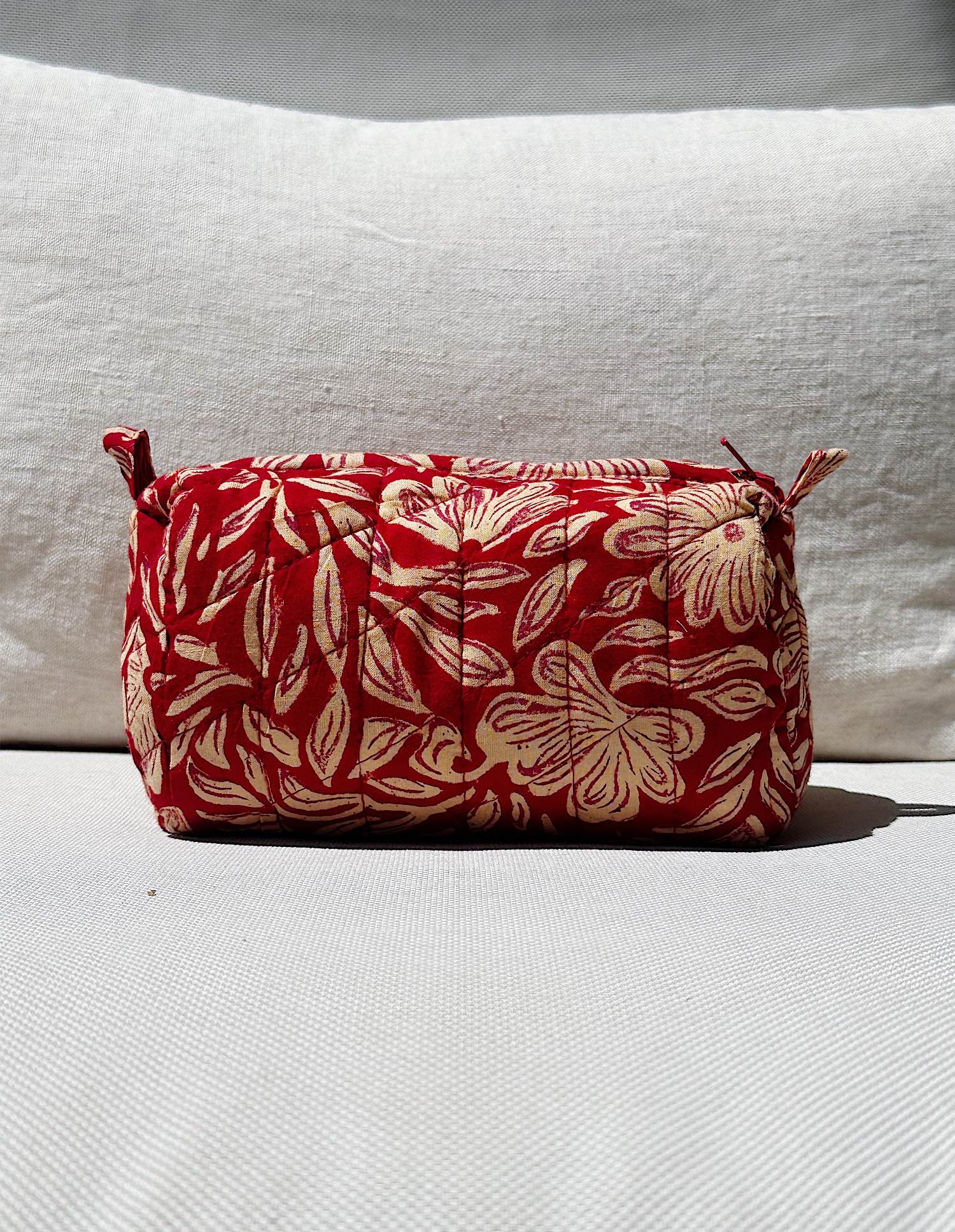 red_floral Quilted Cosmetic Bag – Red Floral