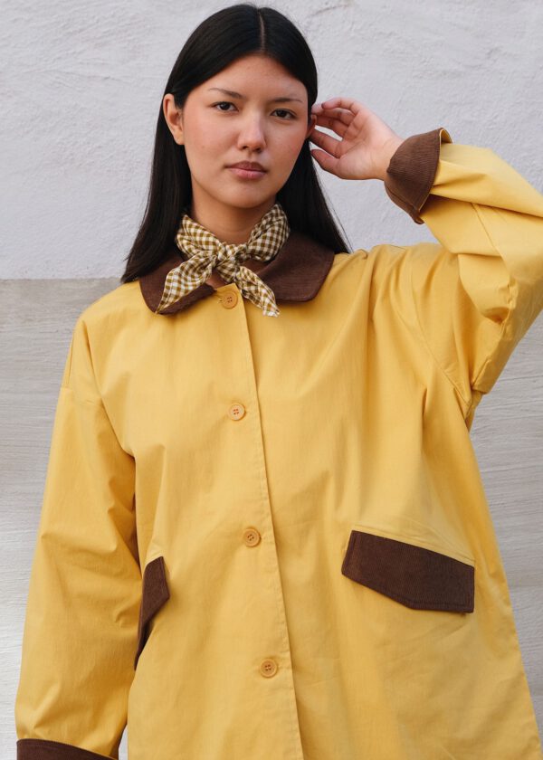 Cord Collar Jacket - Saffron/ Walnut