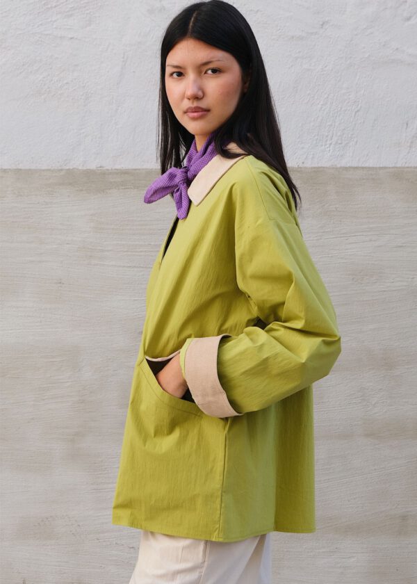 Cord Collar Jacket - Matcha/ Latte