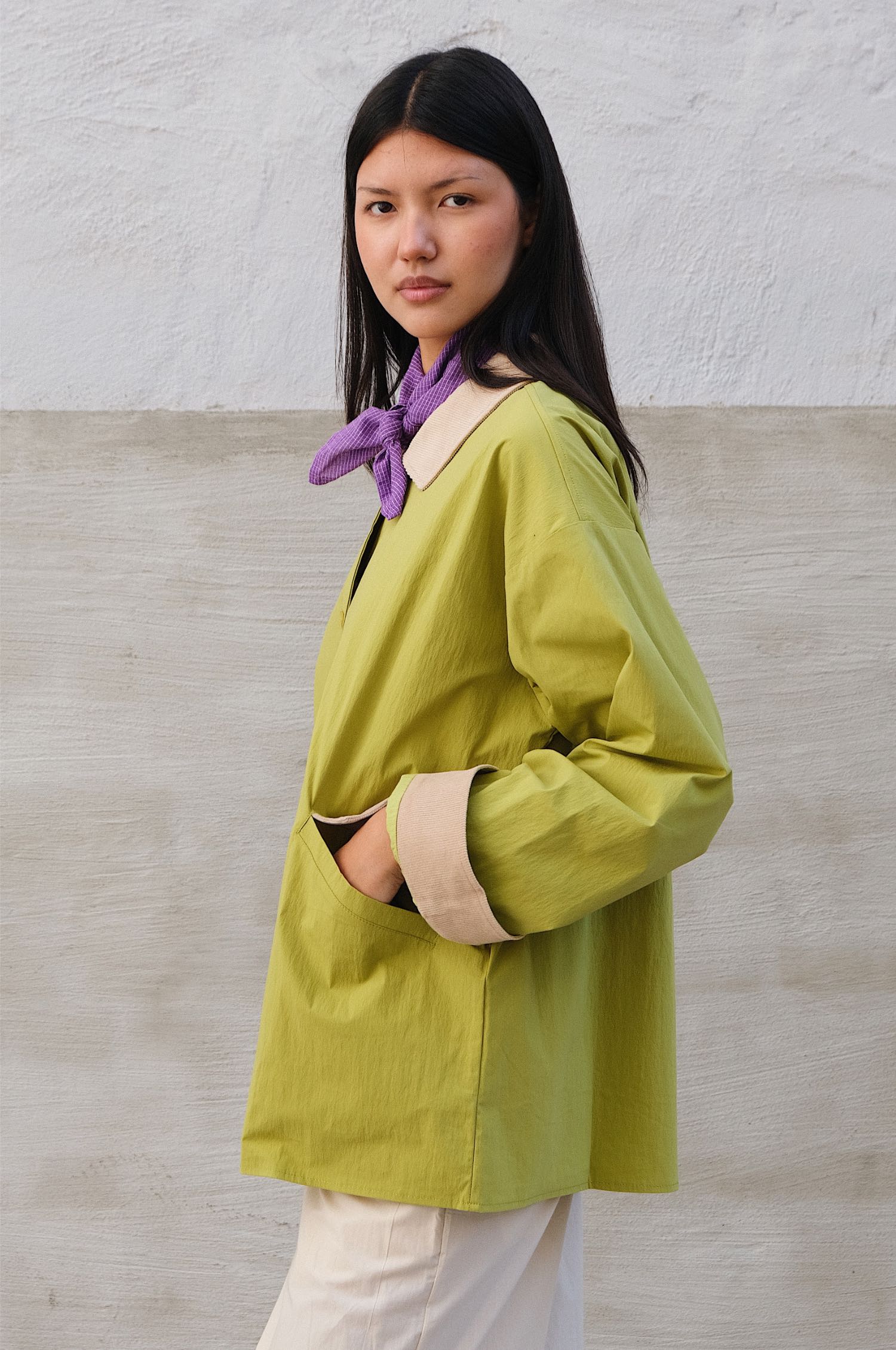 cord_collar Cord Collar Jacket – Matcha/ Latte