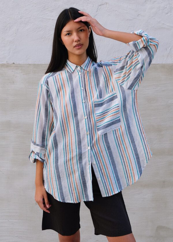 Handloom Cotton Shirt - Multi Stripes