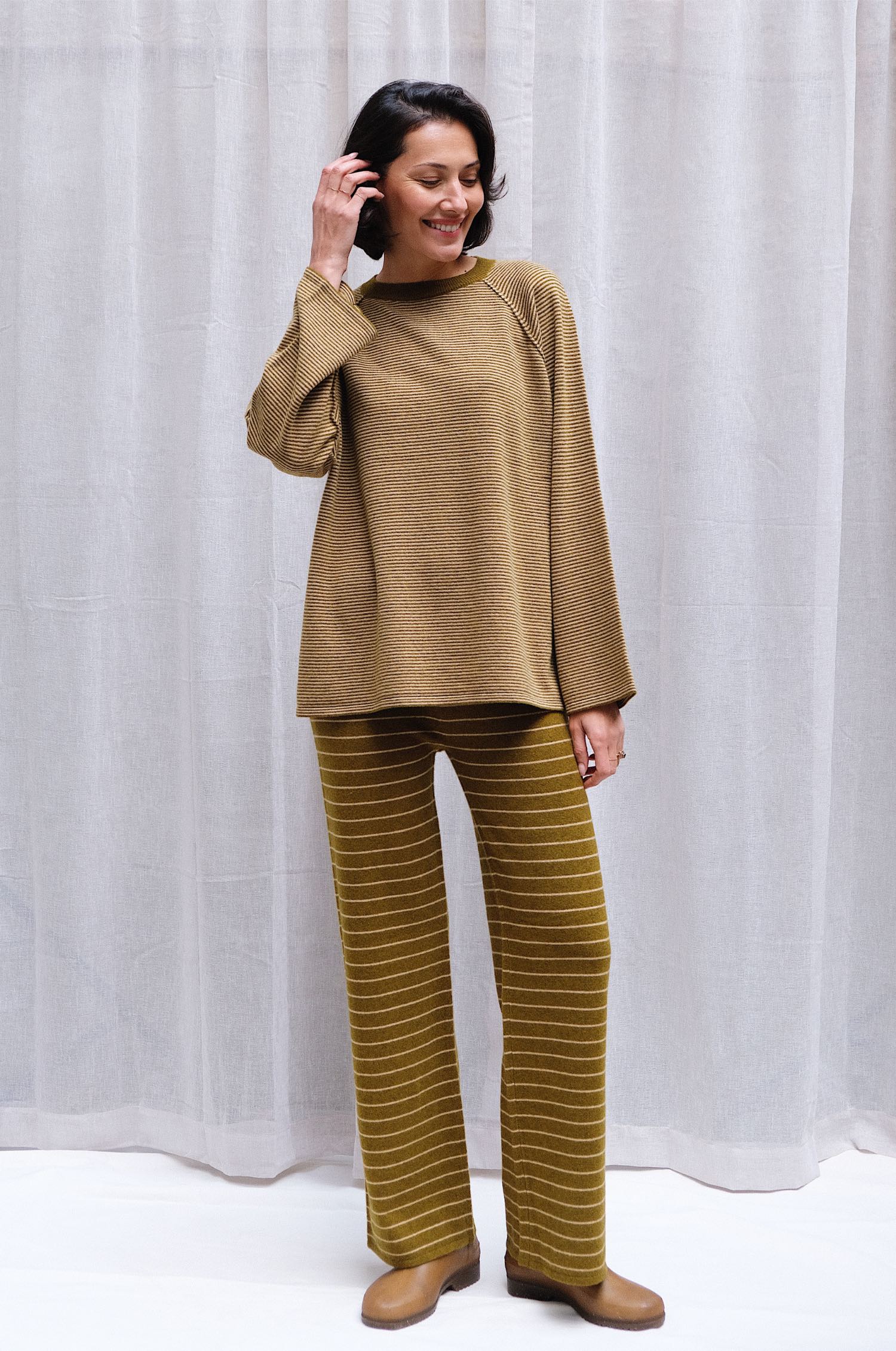merino_pants Striped Merino Pants – Musk/ Cream