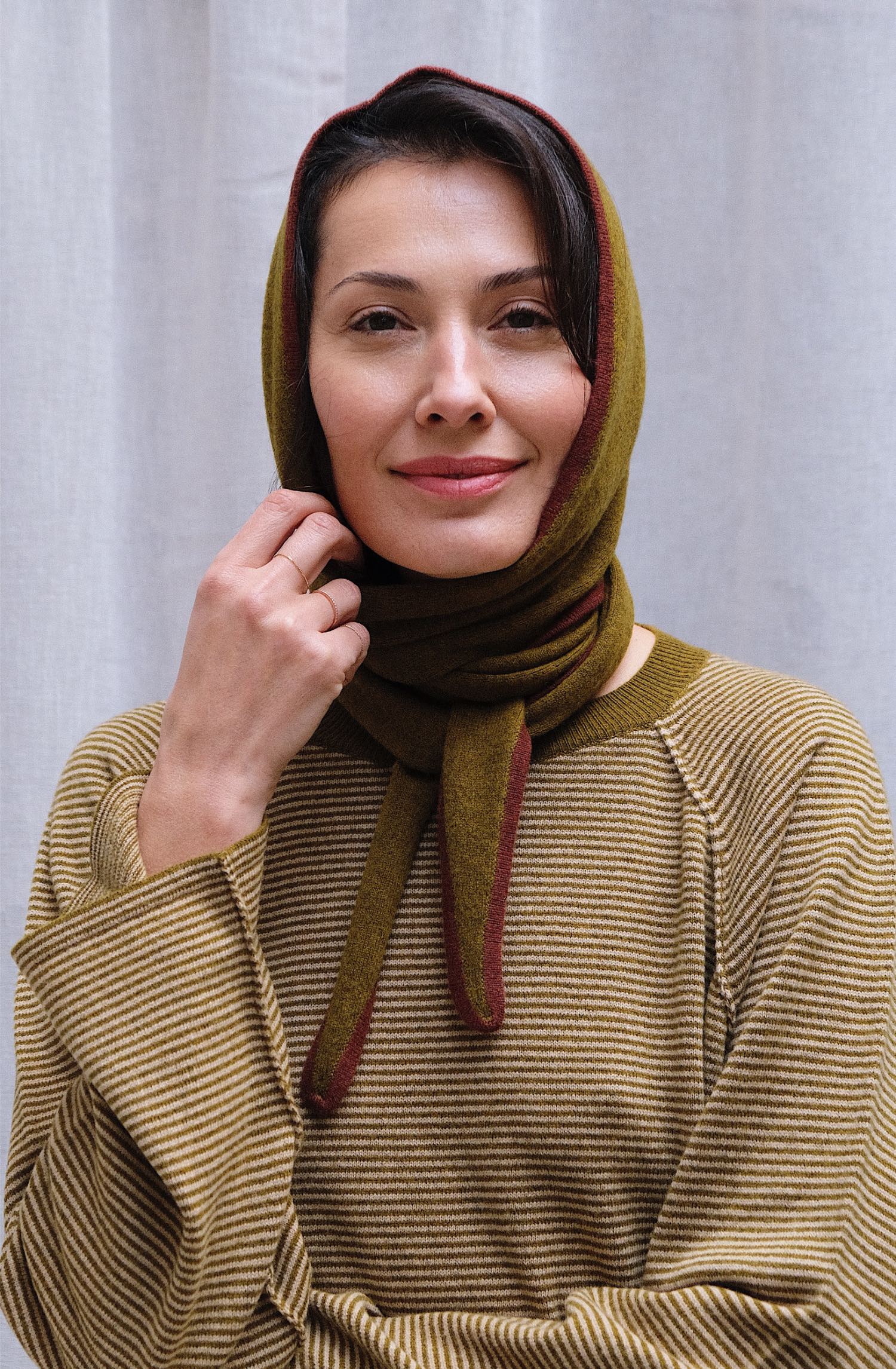 hooded_scarf Merino Hooded Scarf – Musk/ Dark Henna