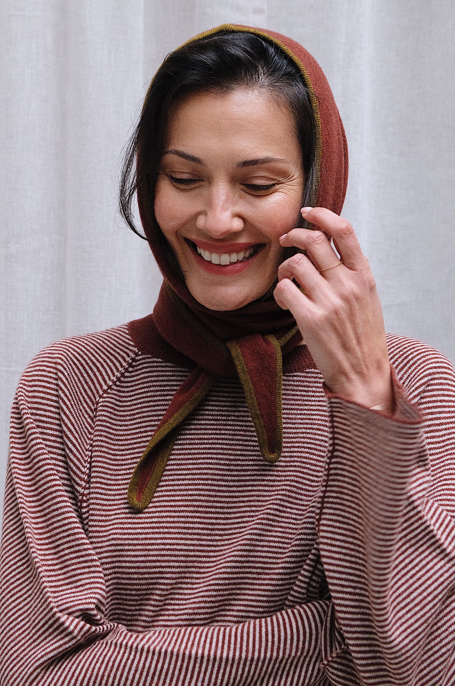 hooded_scarf Merino Hooded Scarf – Dark Henna/ Musk